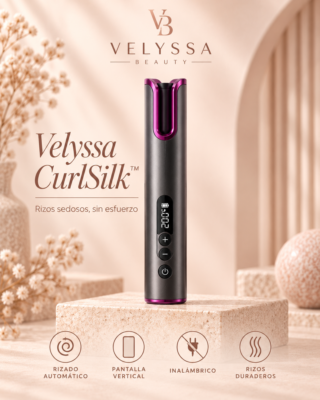 Velyssa CurlSilk™ – Rizador de Cerámica de Turmalina