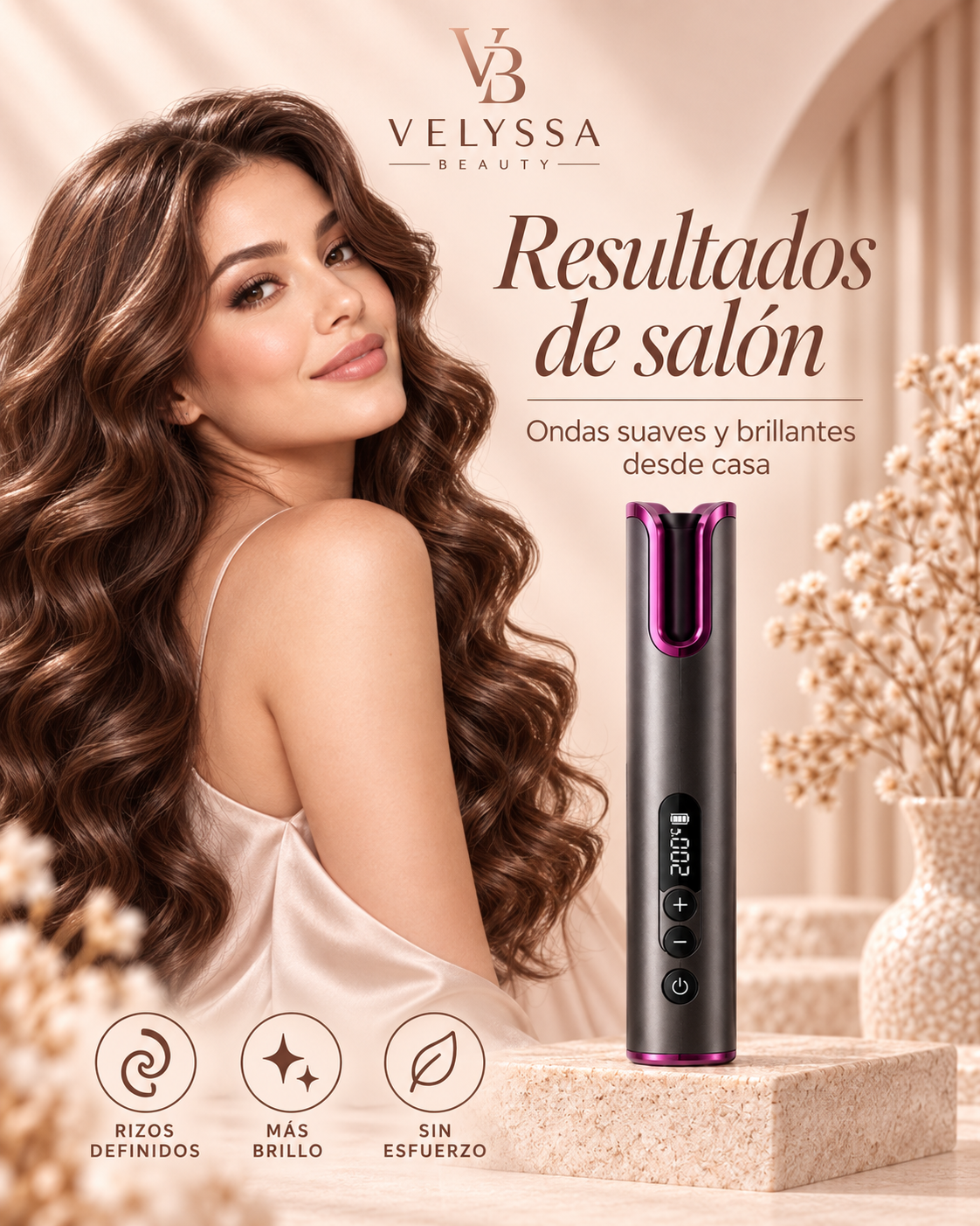Velyssa CurlSilk™ – Rizador de Cerámica de Turmalina