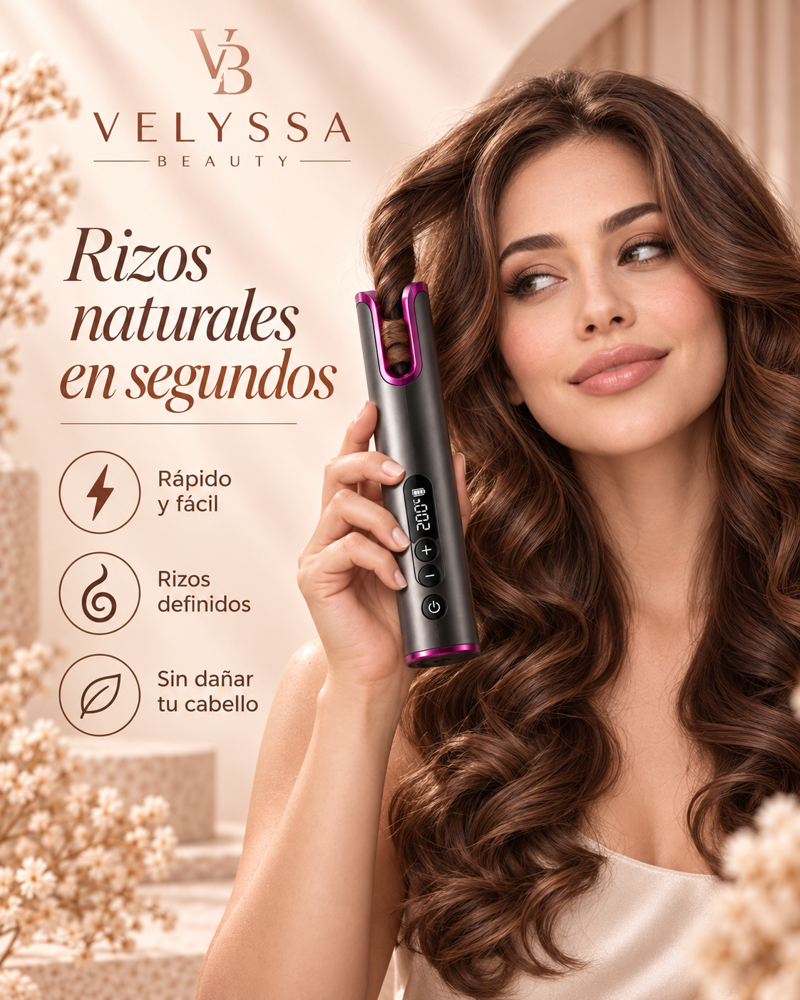 Velyssa CurlSilk™ – Rizador de Cerámica de Turmalina