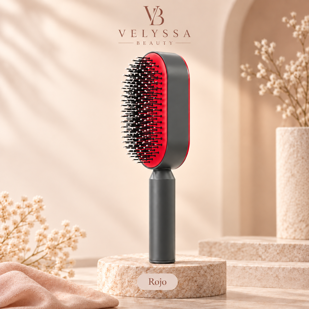 Velyssa CleanBrush™ – Cepillo Autolimpiable con Masaje Capilar