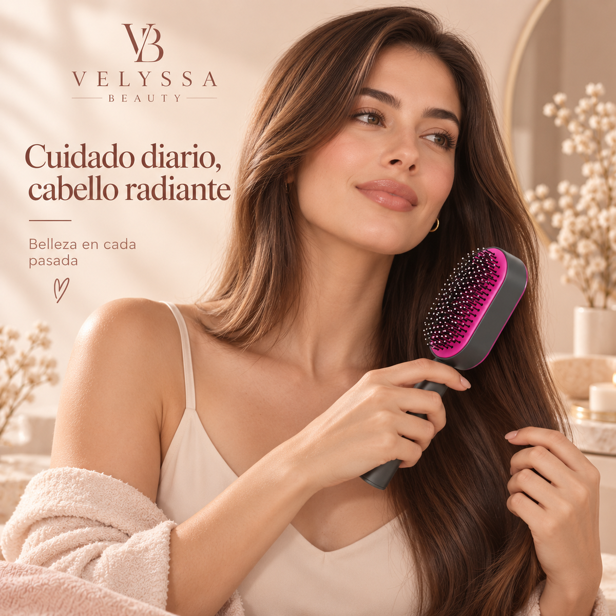 Velyssa CleanBrush™ – Cepillo Autolimpiable con Masaje Capilar