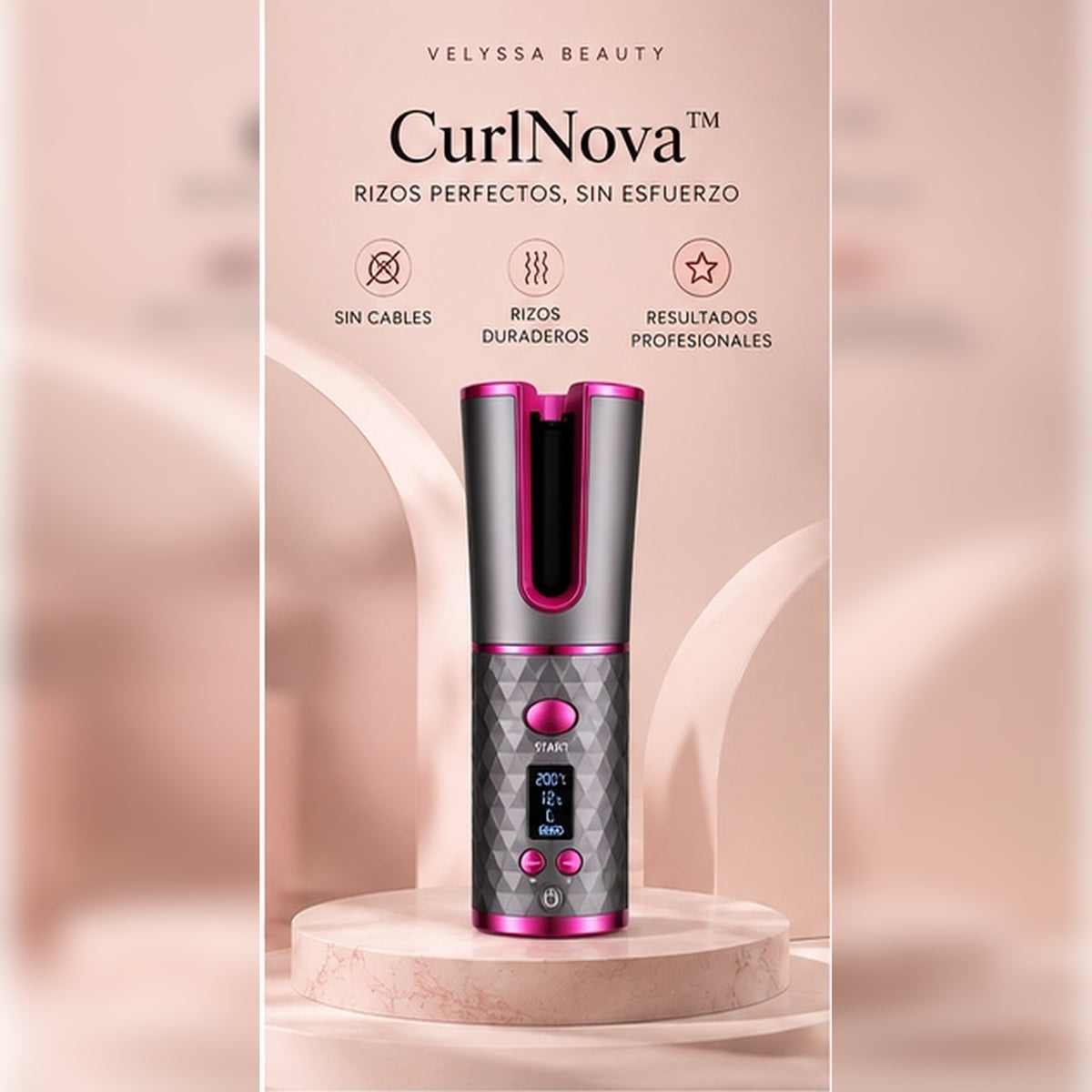 Velyssa CurlNova™ – Rizador Automático Inalámbrico